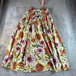 PAPER HEART Women S Floral Smocked Waist Maxi Skirt Boho Beach Cottagecore